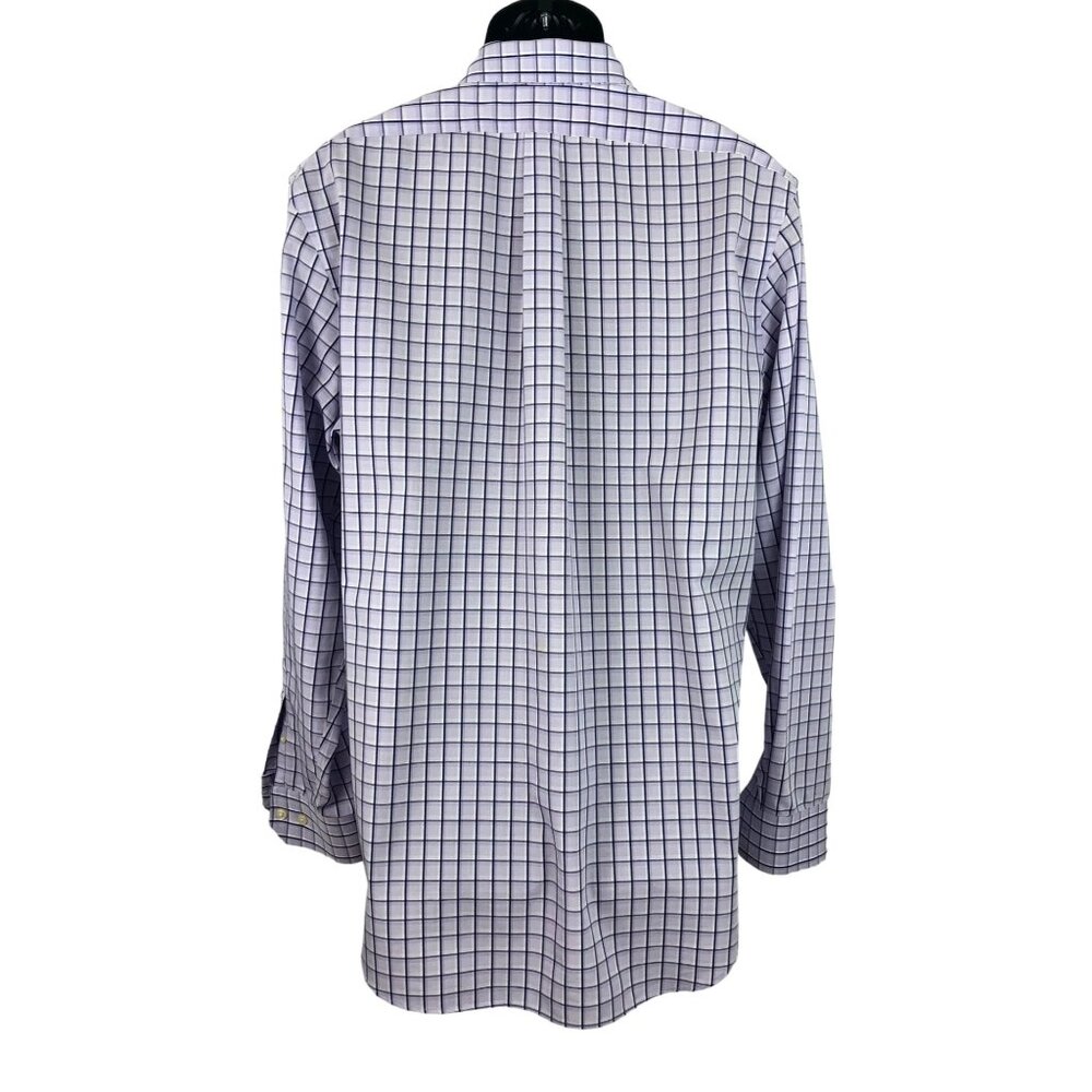 Banana Republic Classic Fit Men's Size L  16-16 1/2 Purple Plaid Button Up Shirt - Picture 2 of 6